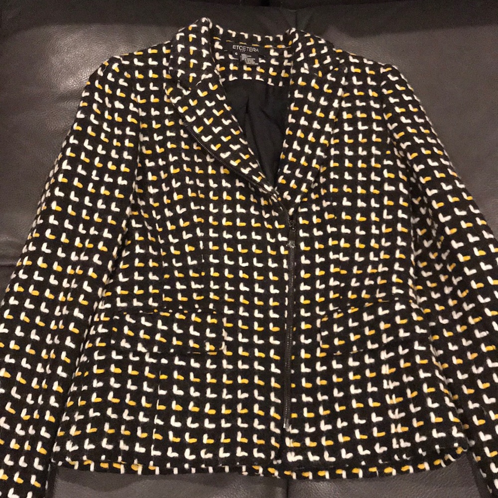 Zipper Front Wool Blazer
